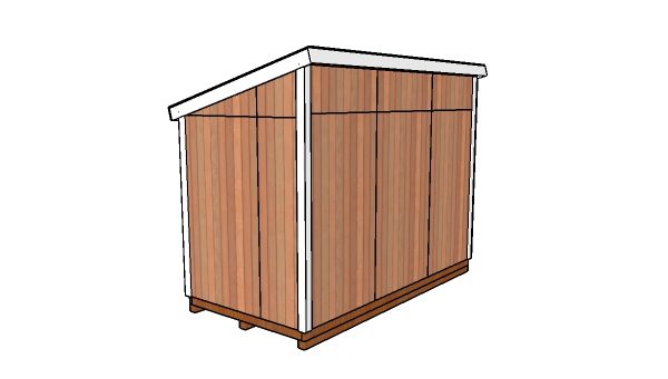 12x6 Lean to Shed Plans - Back view