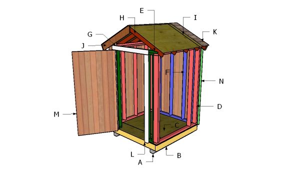 5x5 Gable Shed Roof Plans | HowToSpecialist - How to Build 