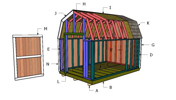 8x12 Gambrel Shed Roof - Free DIY Plans | HowToSpecialist 