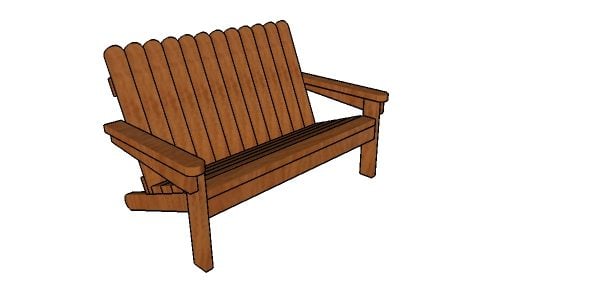 Adirondack Bench made from 2x4s Plans