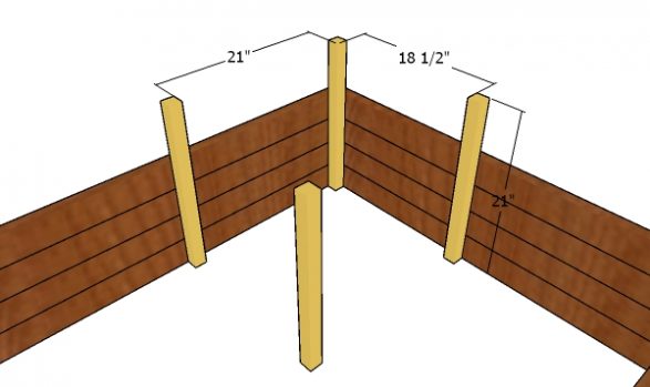 Fitting the corner supports for the top box