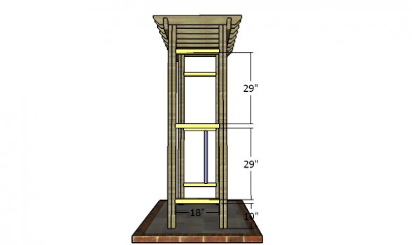 Fitting the horizontal elements to the side panels