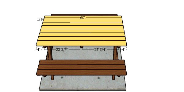 Fitting the tabletop slats