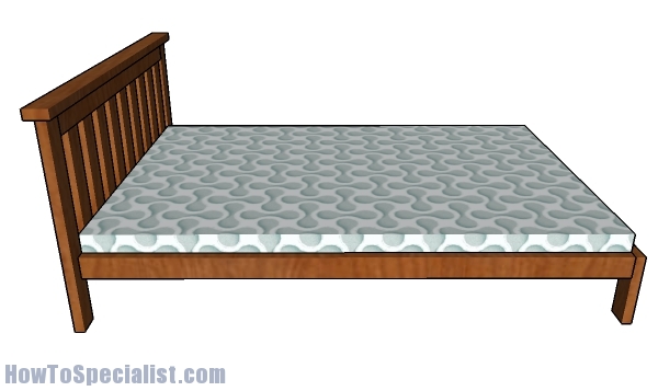 2x4 Full size Bed Plans - side view