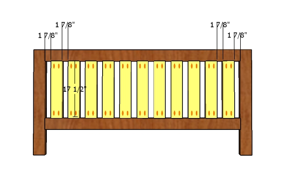 Fitting the panel slats to the headboard