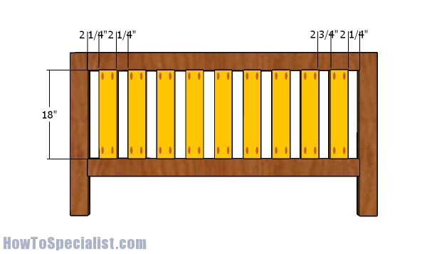 Fitting the slats to the headboard panel