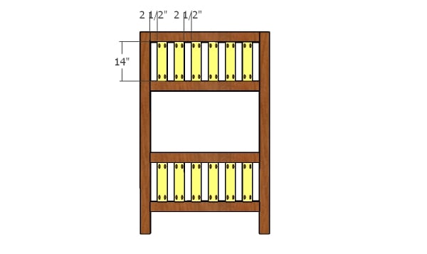 Fitting the slats to the headboard panels