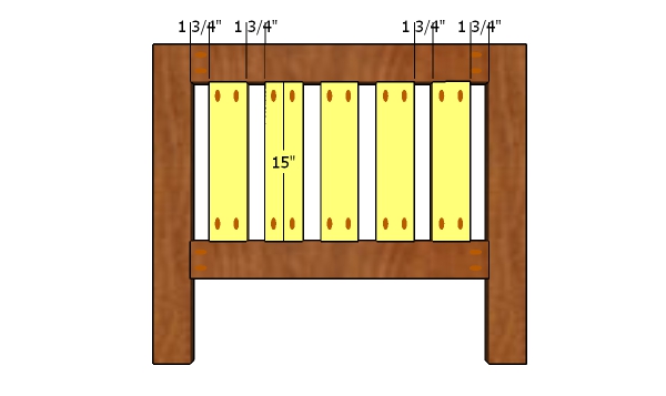 Headboard panel slats