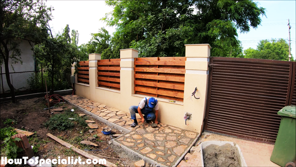 Filling-the-flagstone---garden-path