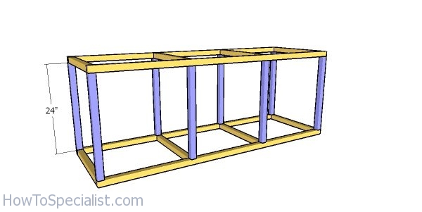 Assembling the frame of the catio