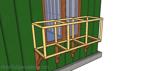 Attaching the catio frame to the braces