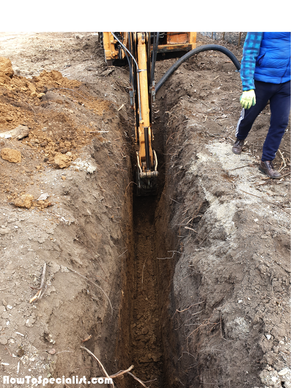 Digging-the-trench-for-drainage