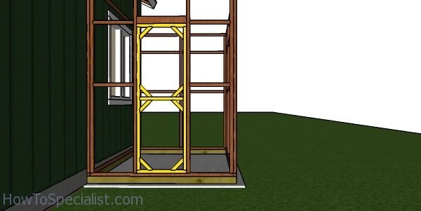 Fitting the door to the catio