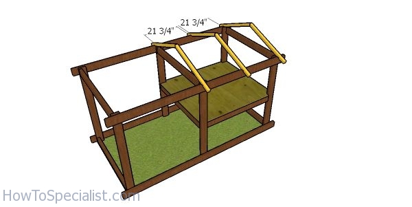 Fitting the rafters - chicken tractor