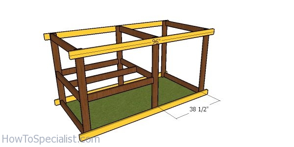 Fitting the rails to the coop tractor