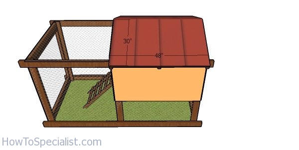 Fitting the roofing - chicken tractor