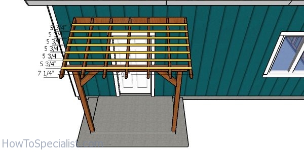 Fitting the top slats - porch pergola