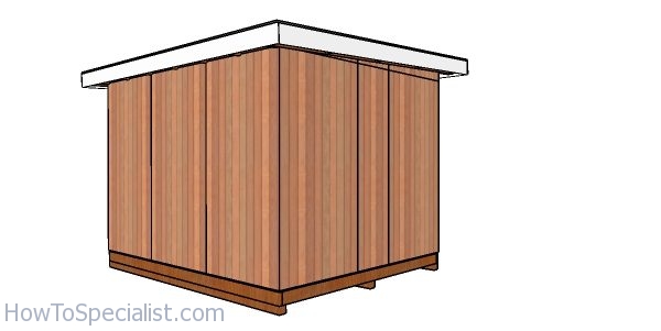 10x12 Shed with a Flat Roof Plans - back view