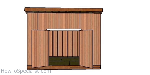 10x14 Lean to Shed Plans - front view