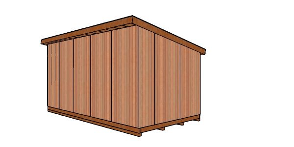10x20 Lean to Shed Plans - back view