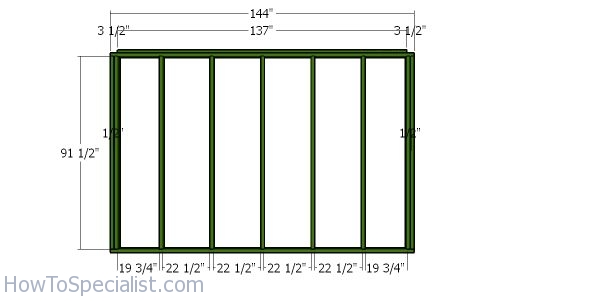 Back wall frame - 10x12 shed