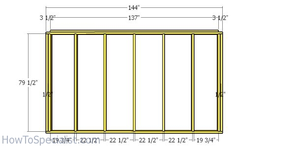 Back wall frame - 10x12 shed plans