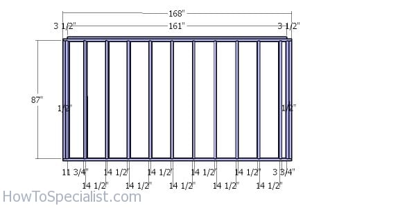 Back wall frame - 10x14 shed plans