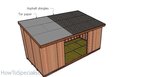 Fitting the roofing - 10x20 lean to shed