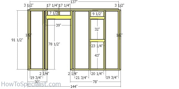 Front wall frame - 10x12 shed with a flat roof