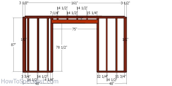 Front wall frame - 10x14 shed