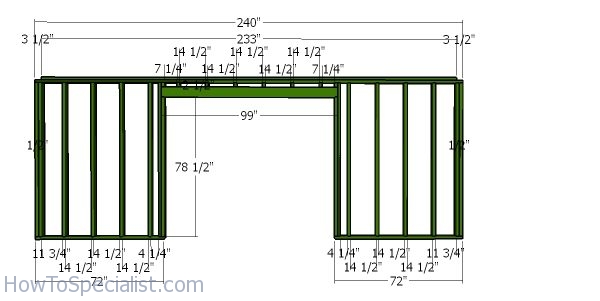 Front wall frame - 10x20 shed