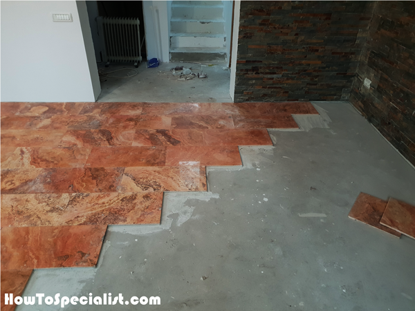 Laying-travertine-tiles