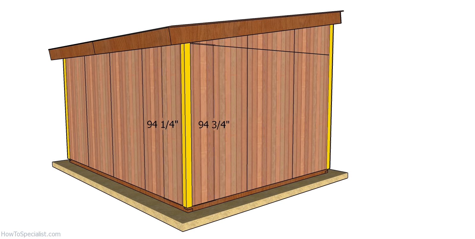 X Run In Shed Roof Plans Howtospecialist How To Build Step By