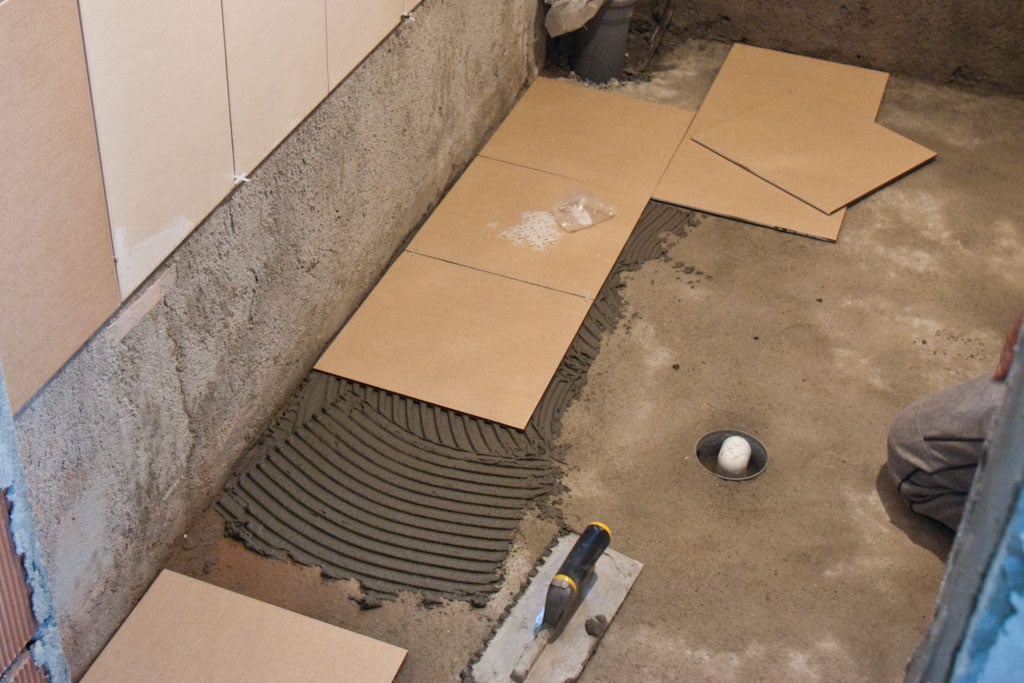 How To Install Tile Flooring, Laying Ceramic Tile On Concrete Bathroom Floor