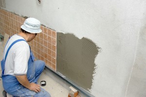 Installing tile on wall