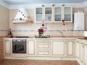 Installing tile in kitchen