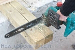 Cutting wooden post