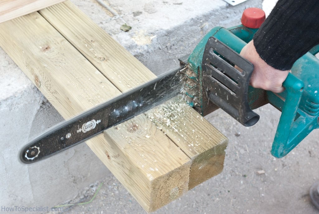 Cutting wooden post
