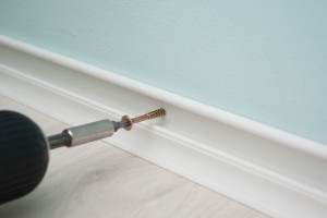 Fastening baseboard trim with screws