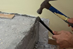 Removing old tile adhesive