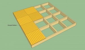 Parquet decking pattern