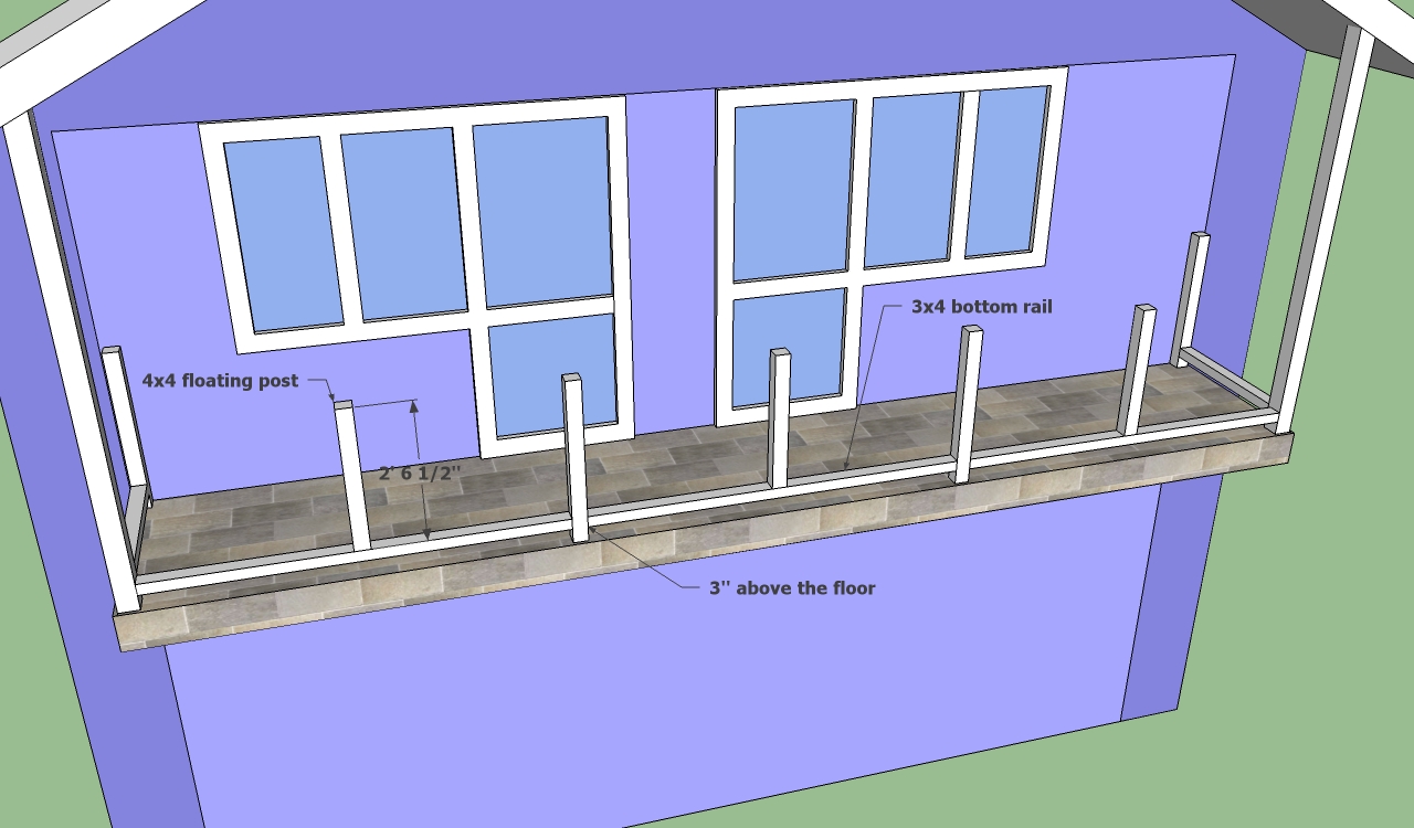 Installing balcony bottom rail