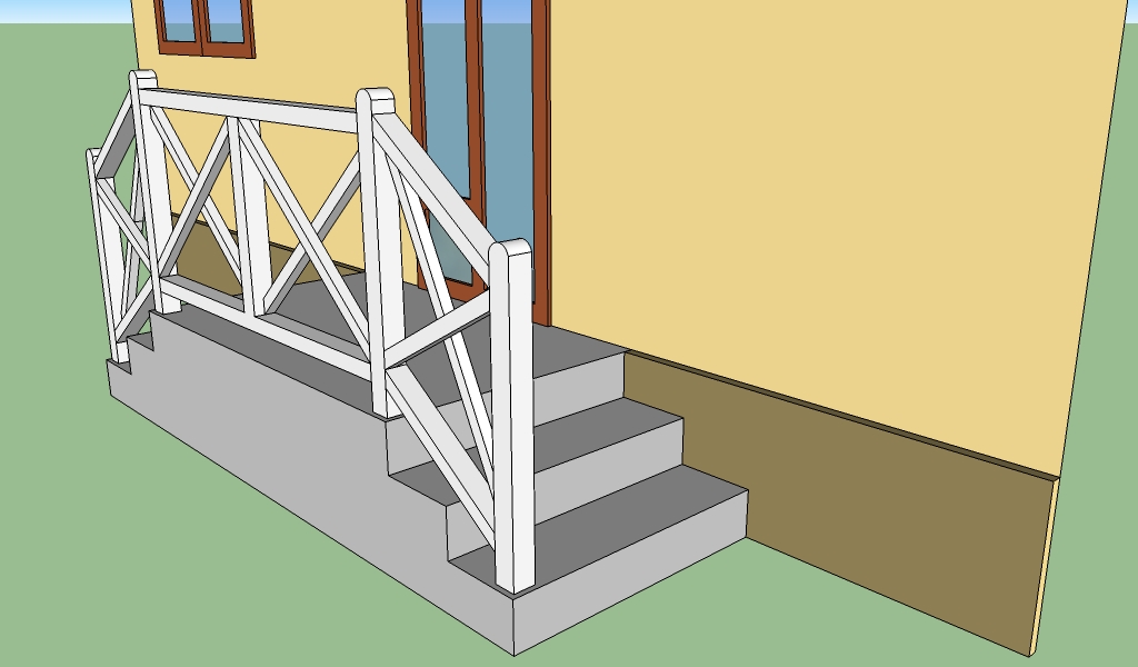 Concrete deck railing