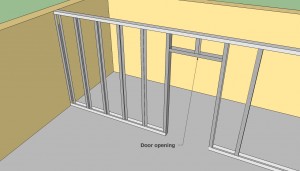 Metal stud door opening