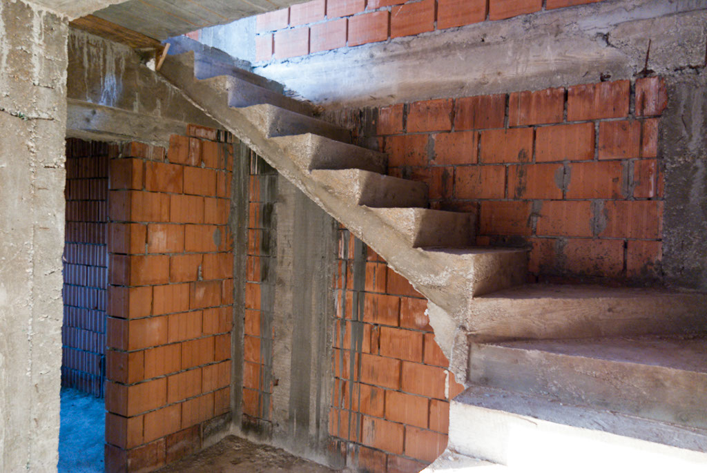 Interior concrete stairs