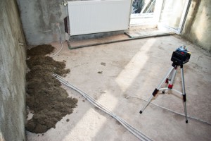 Screeding a floor