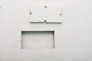 Rectangular hole in drywall