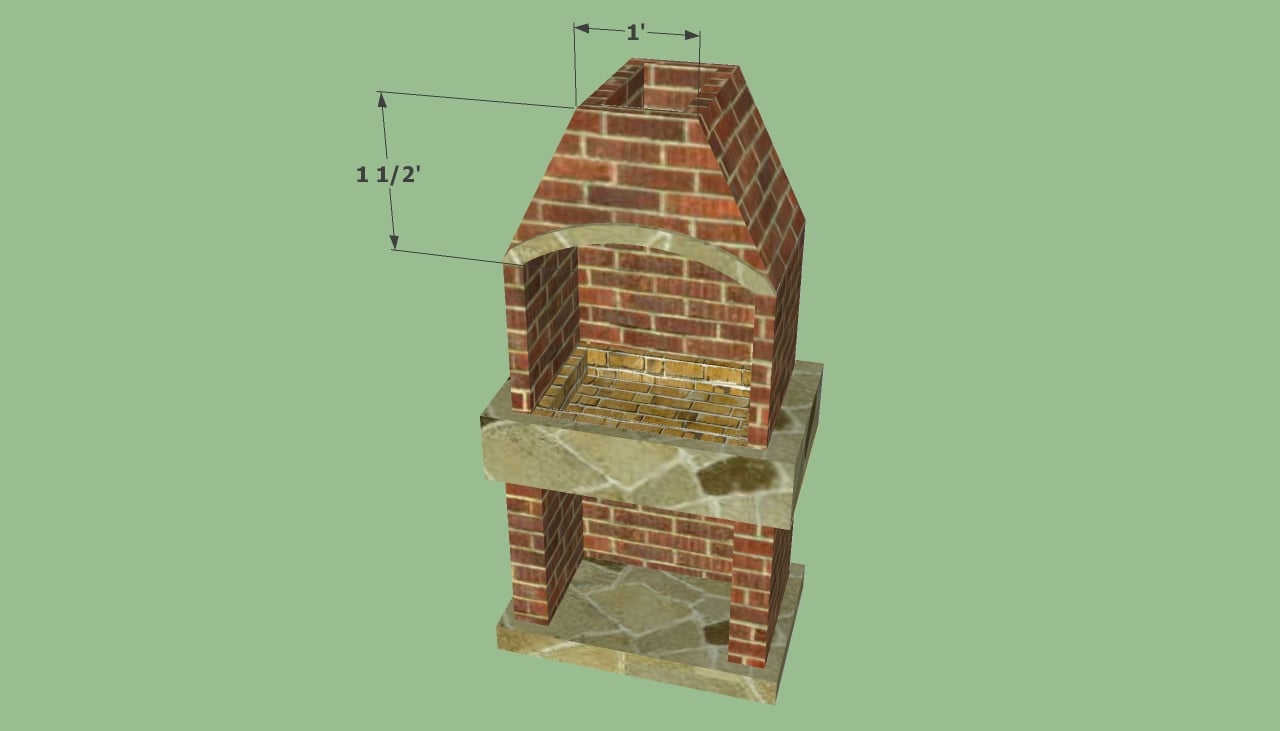 Brick bbq with chimney best sale