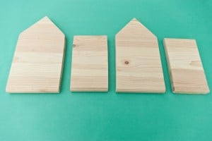 Front and read gable ends and sides of birdhouse
