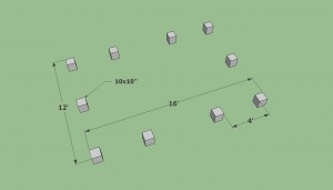 Storage shed footings